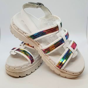 Rainbow glittery Skechers sandals size 9